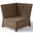 Crosley Furniture Bradenton Fabric Corner Patio Chair in Brown and Sangria Red