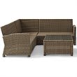 Crosley Furniture Bradenton 4 Piece Fabric Patio Sectional Set in Sangria Red