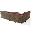 Crosley Furniture Bradenton 5 Piece Fabric Patio Sectional Set in Sangria Red
