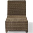 Crosley Furniture Bradenton Fabric Armless Patio Chair in Brown and Sand