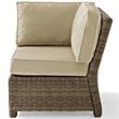 Crosley Furniture Bradenton Fabric Corner Patio Chair in Brown and Sand