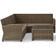 Crosley Furniture Bradenton 4 Piece Fabric Patio Sectional Set in Sand