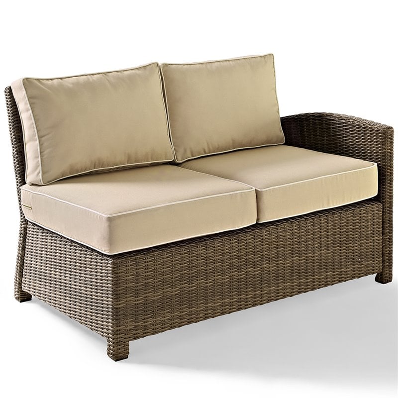 Crosley Furniture Bradenton 4 Piece Fabric Patio Sectional Set in Sand