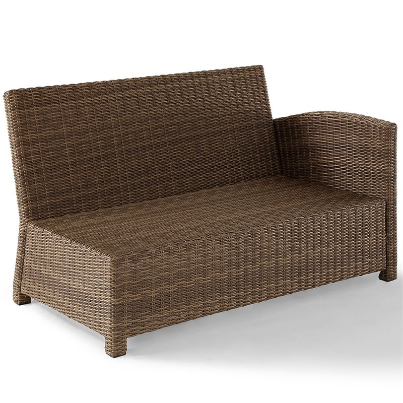 Crosley Furniture Bradenton 4 Piece Fabric Patio Sectional Set in Sand