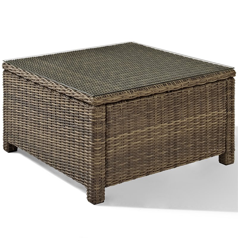 Crosley Furniture Bradenton 4 Piece Fabric Patio Sectional Set in Sand