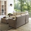 Crosley Furniture Bradenton 4 Piece Fabric Patio Sectional Set in Sand