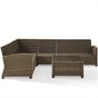 Crosley Furniture Bradenton 5 PC Fabric Patio Sectional Set in Weathered Sand