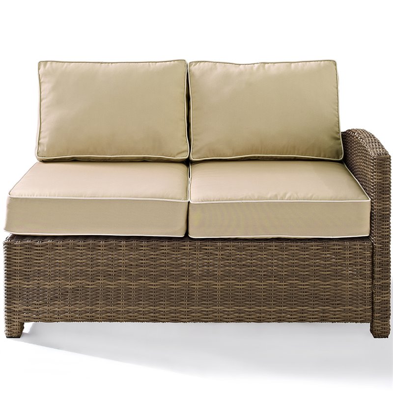 Crosley Furniture Bradenton 5 PC Fabric Patio Sectional Set in Weathered Sand