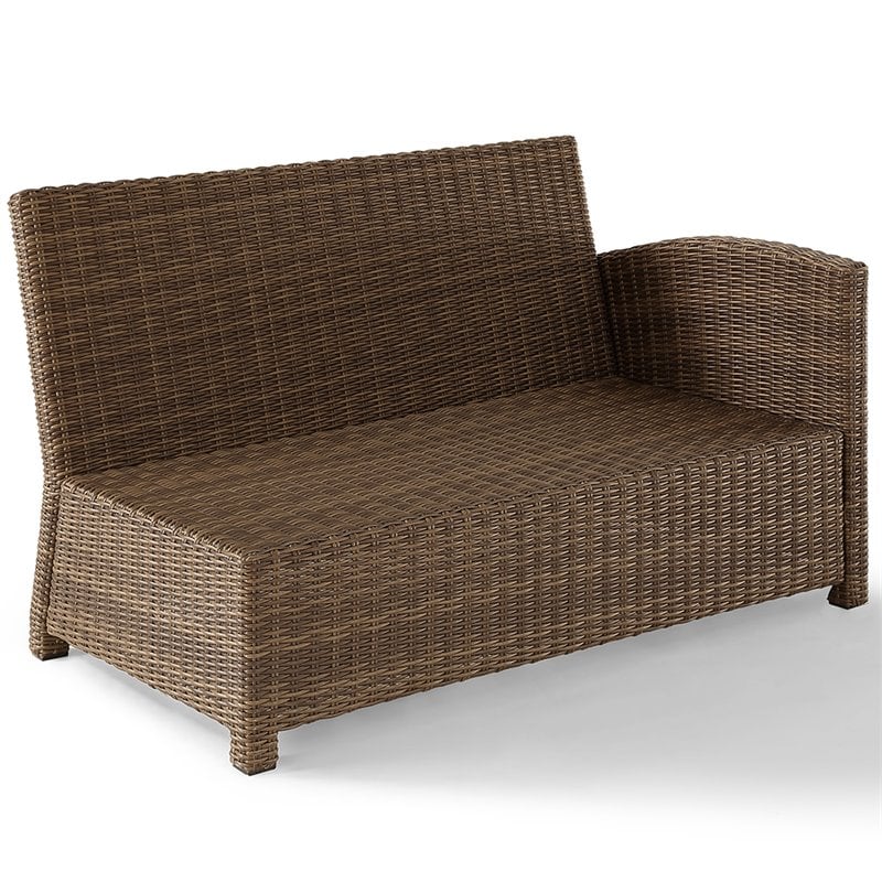 Crosley Furniture Bradenton 5 PC Fabric Patio Sectional Set in Weathered Sand