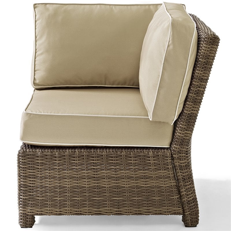 Crosley Furniture Bradenton 5 PC Fabric Patio Sectional Set in Weathered Sand