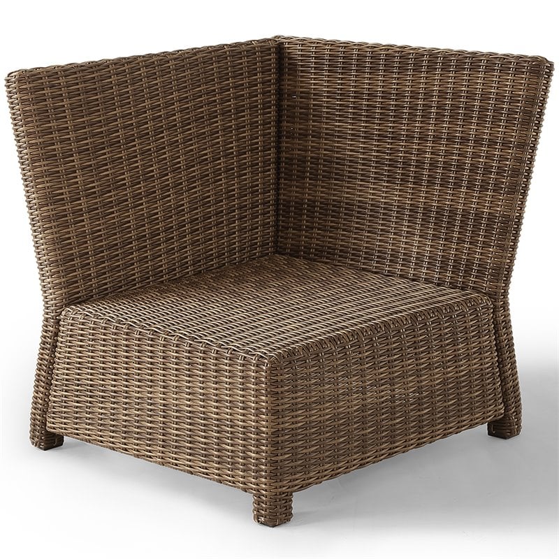 Crosley Furniture Bradenton 5 PC Fabric Patio Sectional Set in Weathered Sand