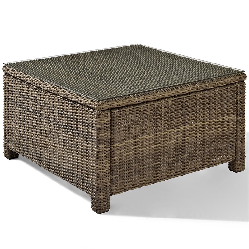 Crosley Furniture Bradenton 5 PC Fabric Patio Sectional Set in Weathered Sand