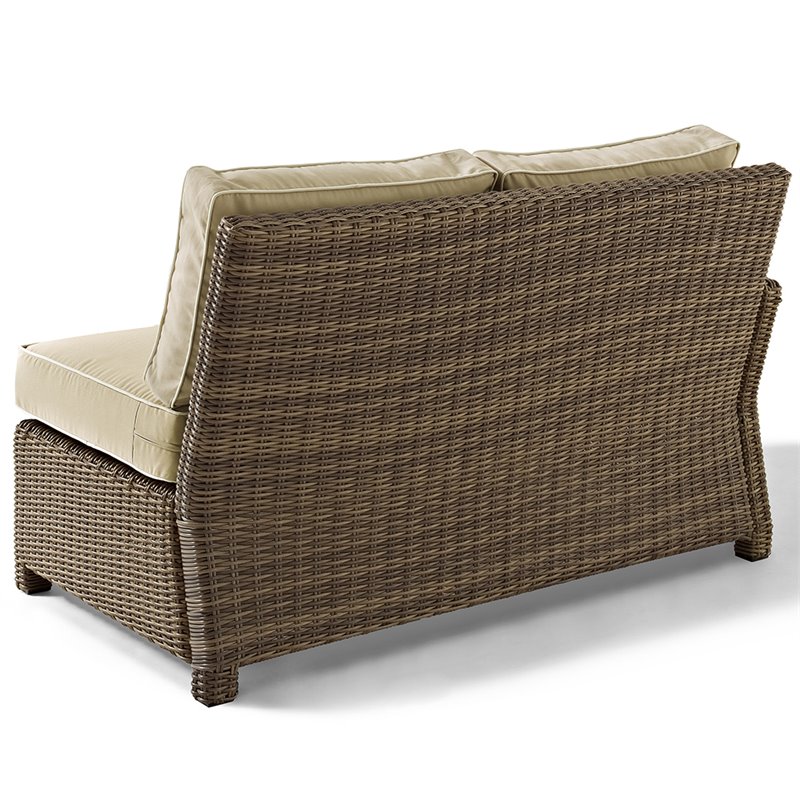 Crosley Furniture Bradenton 5 PC Fabric Patio Sectional Set in Weathered Sand