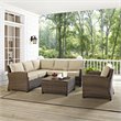 Crosley Furniture Bradenton 5 Piece Fabric Patio Sectional Set in Sand