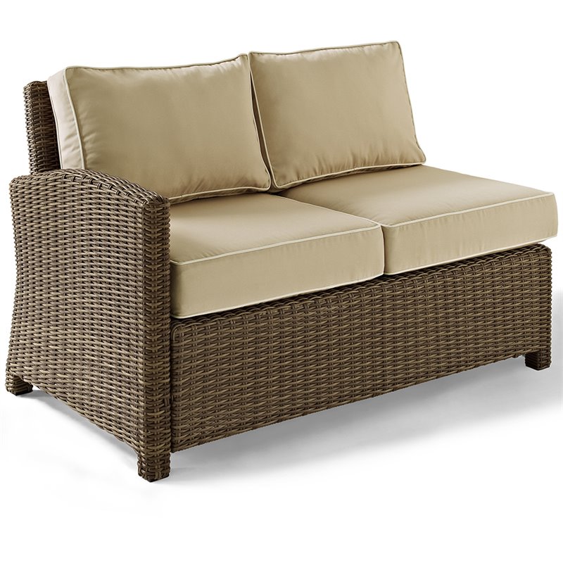 Crosley Furniture Bradenton 5 Piece Fabric Patio Sectional Set in Sand