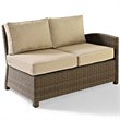Crosley Furniture Bradenton 5 Piece Fabric Patio Sectional Set in Sand