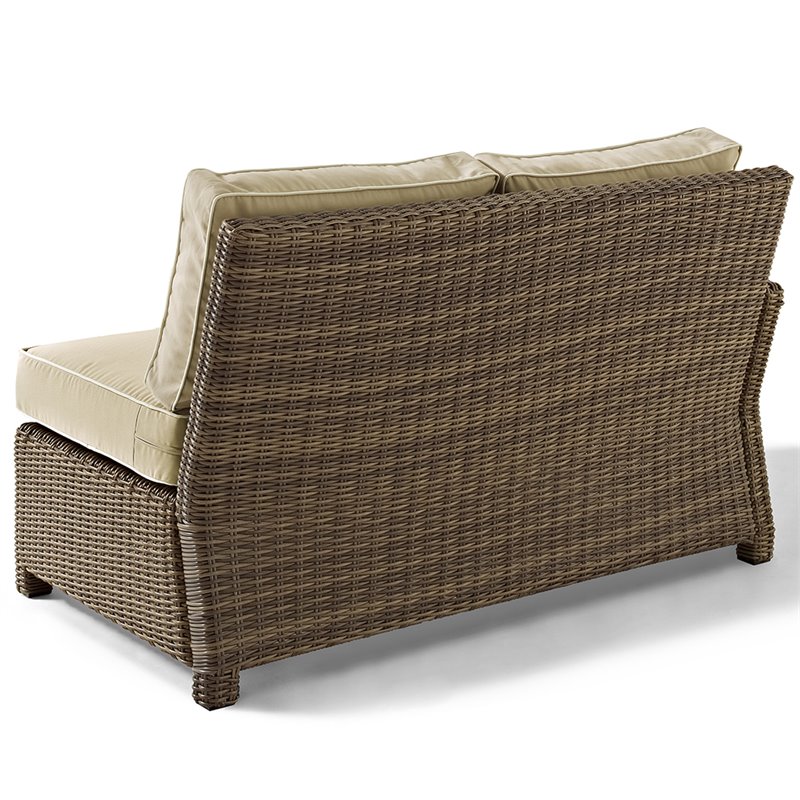 Crosley Furniture Bradenton 5 Piece Fabric Patio Sectional Set in Sand