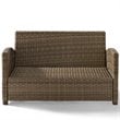 Crosley Furniture Bradenton Fabric Patio Loveseat in Brown and Navy