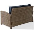 Crosley Furniture Bradenton 4 Piece Fabric Patio Sofa Set in Brown and Navy
