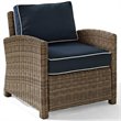 Crosley Furniture Bradenton 4 Piece Fabric Patio Sofa Set in Brown and Navy