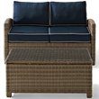 Crosley Furniture Bradenton 2 Piece Fabric Patio Sofa Set in Brown and Navy