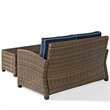 Crosley Furniture Bradenton 2 Piece Fabric Patio Sofa Set in Brown and Navy