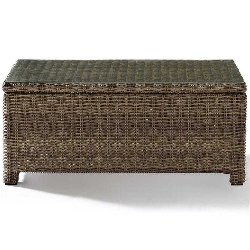 Crosley Furniture Bradenton 2 Piece Fabric Patio Sofa Set in Brown and Navy