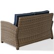 Crosley Furniture Bradenton 3 Piece Fabric Patio Sofa Set in Brown and Navy