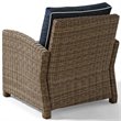 Crosley Furniture Bradenton 3 Piece Fabric Patio Sofa Set in Brown and Navy