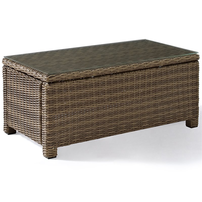 Crosley Furniture Bradenton 3 Piece Fabric Patio Sofa Set in Brown and Navy
