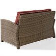 Crosley Furniture Bradenton 4 Piece Fabric Patio Sofa Set in Brown/Sangria Red