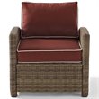 Crosley Furniture Bradenton 4 Piece Fabric Patio Sofa Set in Brown/Sangria Red