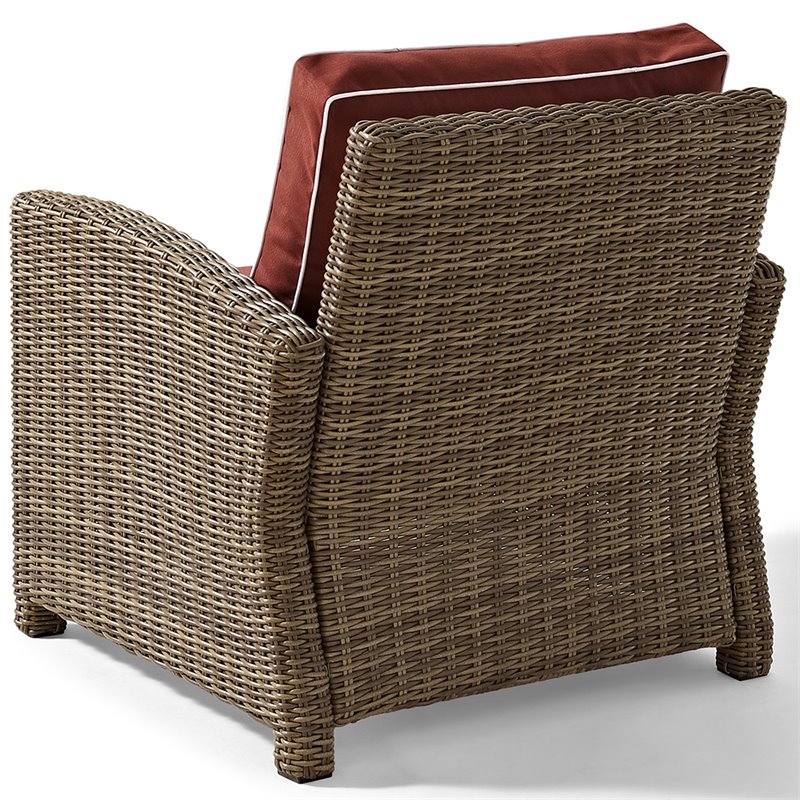Crosley Furniture Bradenton 3 Piece Fabric Patio Sofa Set in Brown/Sangria Red