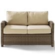 Crosley Furniture Bradenton 4 Piece Fabric Patio Sofa Set in Brown and Sand