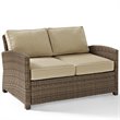 Crosley Furniture Bradenton 4 Piece Fabric Patio Sofa Set in Brown and Sand