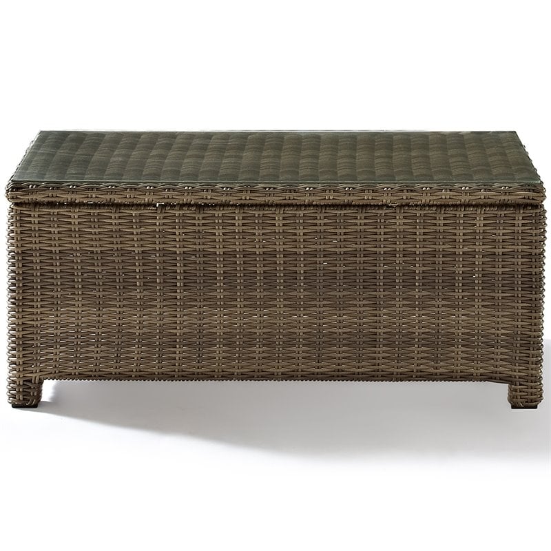 Crosley Furniture Bradenton 4 Piece Fabric Patio Sofa Set in Brown and Sand
