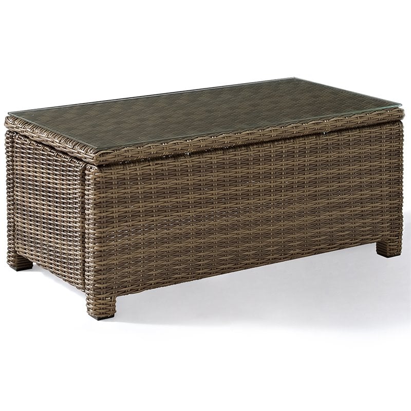 Crosley Furniture Bradenton 4 Piece Fabric Patio Sofa Set in Brown and Sand