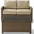 Crosley Furniture Bradenton 2 Piece Fabric Patio Sofa Set in Brown and Sand
