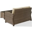 Crosley Furniture Bradenton 2 Piece Fabric Patio Sofa Set in Brown and Sand