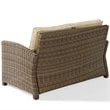 Crosley Furniture Bradenton 2 Piece Fabric Patio Sofa Set in Brown and Sand