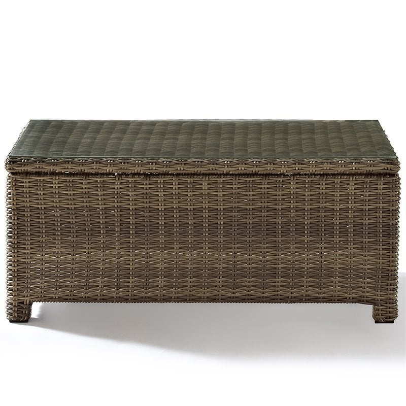Crosley Furniture Bradenton 2 Piece Fabric Patio Sofa Set in Brown and Sand