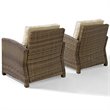 Crosley Furniture Bradenton Fabric Patio Chair in Brown and Sand (Set of 2)