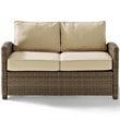 Crosley Furniture Bradenton 3 Piece Fabric Patio Sofa Set in Brown and Sand