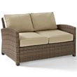 Crosley Furniture Bradenton 3 Piece Fabric Patio Sofa Set in Brown and Sand