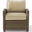Crosley Furniture Bradenton 3 Piece Fabric Patio Sofa Set in Brown and Sand