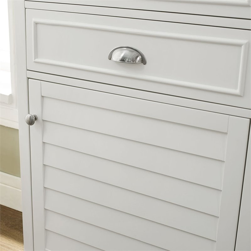 Crosley Lydia Tall Bathroom Cabinet in Gray