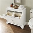 Crosley Furniture Lydia MDF Wood Laundry Hamper in White/Chrome