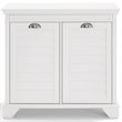 Crosley Furniture Lydia MDF Wood Laundry Hamper in White/Chrome