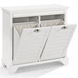 Crosley Furniture Lydia MDF Wood Laundry Hamper in White/Chrome