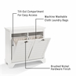 Crosley Furniture Lydia MDF Wood Laundry Hamper in White/Chrome